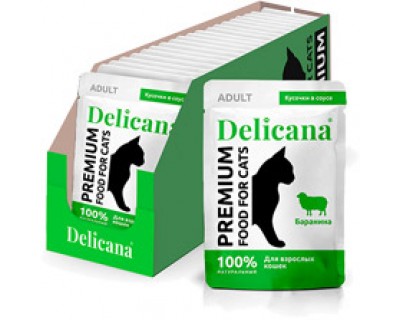 Delicana д/кошек баранина в соусе 85гр (20425)															