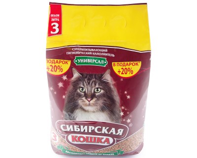 Сибирская кошка универсал впитывающий  3л (24003)																				