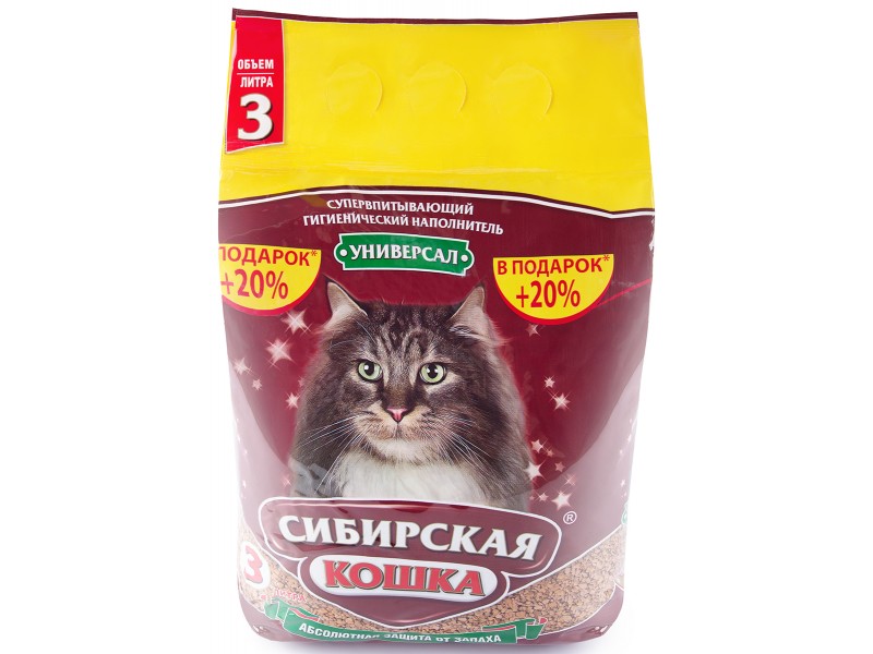 Сибирская кошка универсал впитывающий  3л		