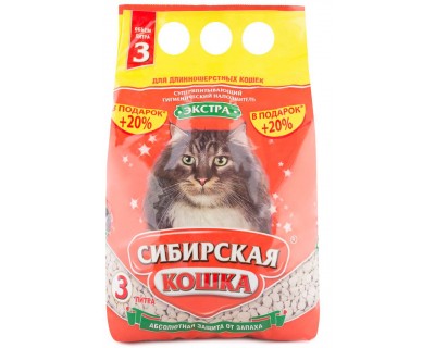 Сибирская кошка экстра впит  д/длин  3л (24010)																					