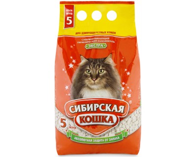 Сибирская кошка экстра впит д/длин  5л (24011)																					