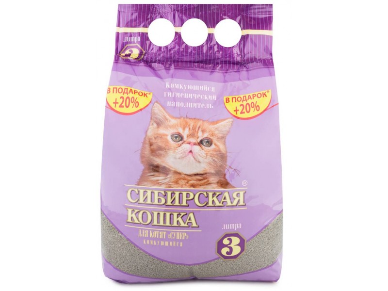 Сибирская кошка д/котят Супер комкующ. 3л	