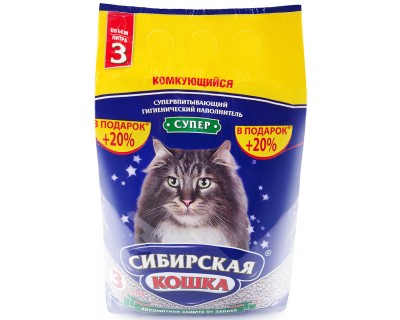 Сибирская кошка супер комкующиеся 3л (24021)																					