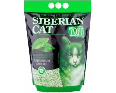 Сибирская кошка Тофу Зеленый чай 12л биоразлагающийся комк. наполнитель (24048)																					