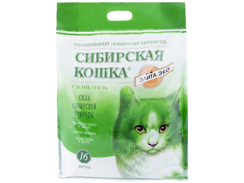 Сибирская кошка Элита Эко 16л силикагель																					